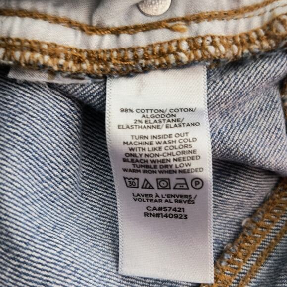 Loft The Straight Crop Jeans Women's Sz 4/27 Hi Rise Medium Wash Frayed Denim - Picture 11 of 13